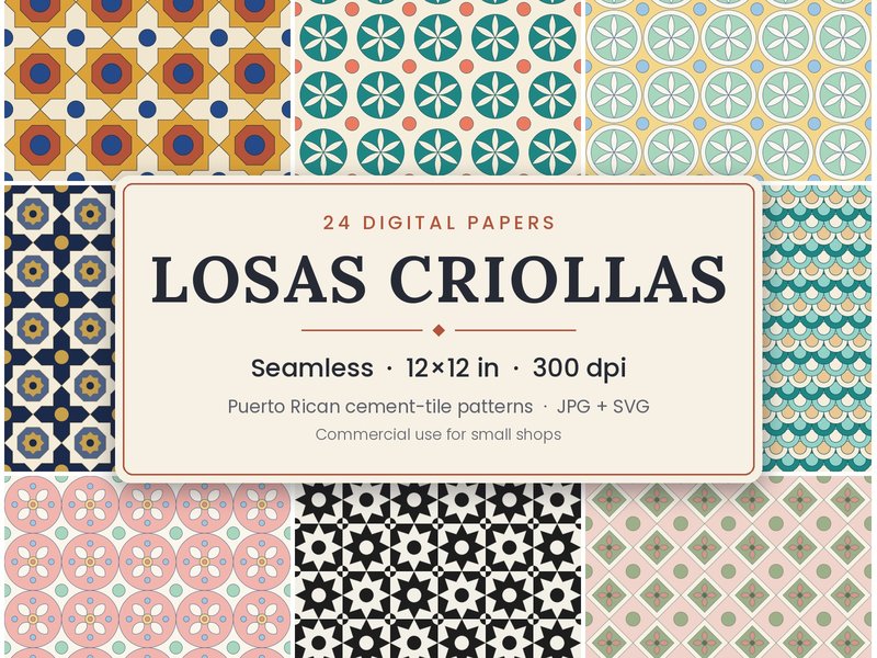 Losas Criollas — 24 papeles digitales